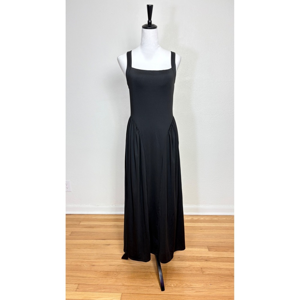 Halara Black Basque Waist Sleeveless Maxi Dress Size Small Wedding Party Formal